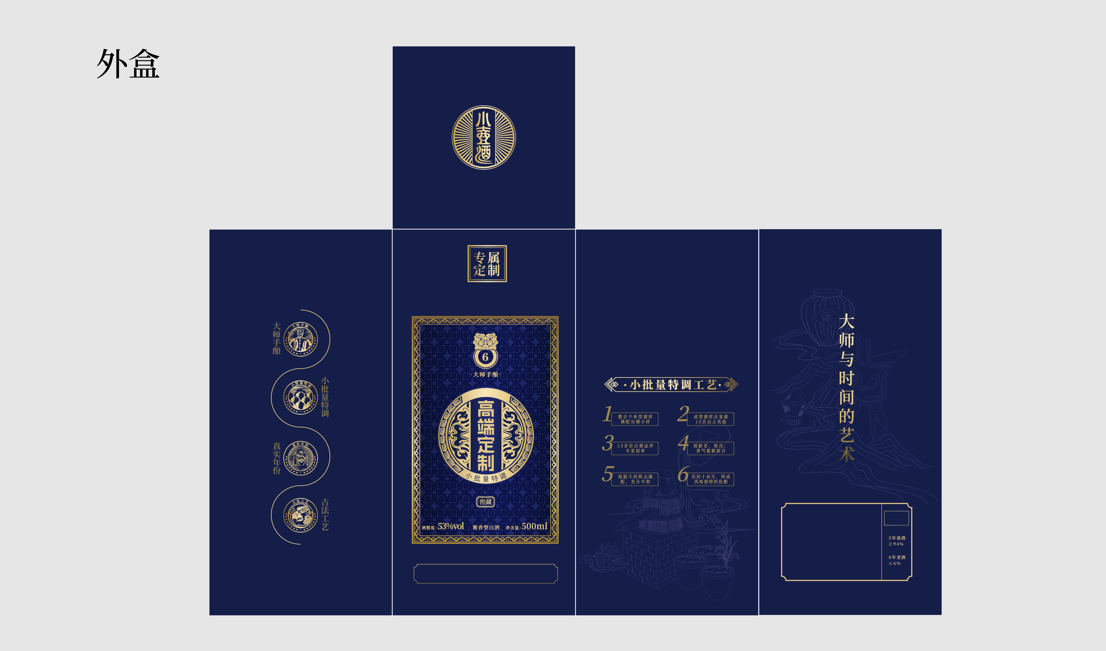 蓝色 商务 送礼 高端定制款 茅型瓶 全套 平面文件